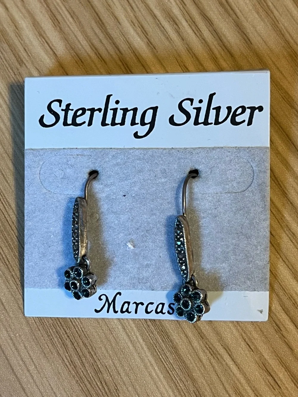 Sterling silver blue marcasite earring bundle - Picture 5 of 7
